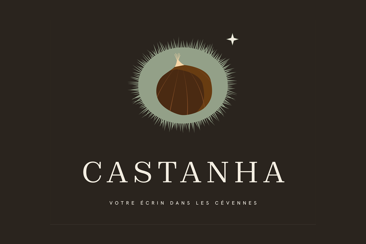 Logo Castanha, version sur fond foncé