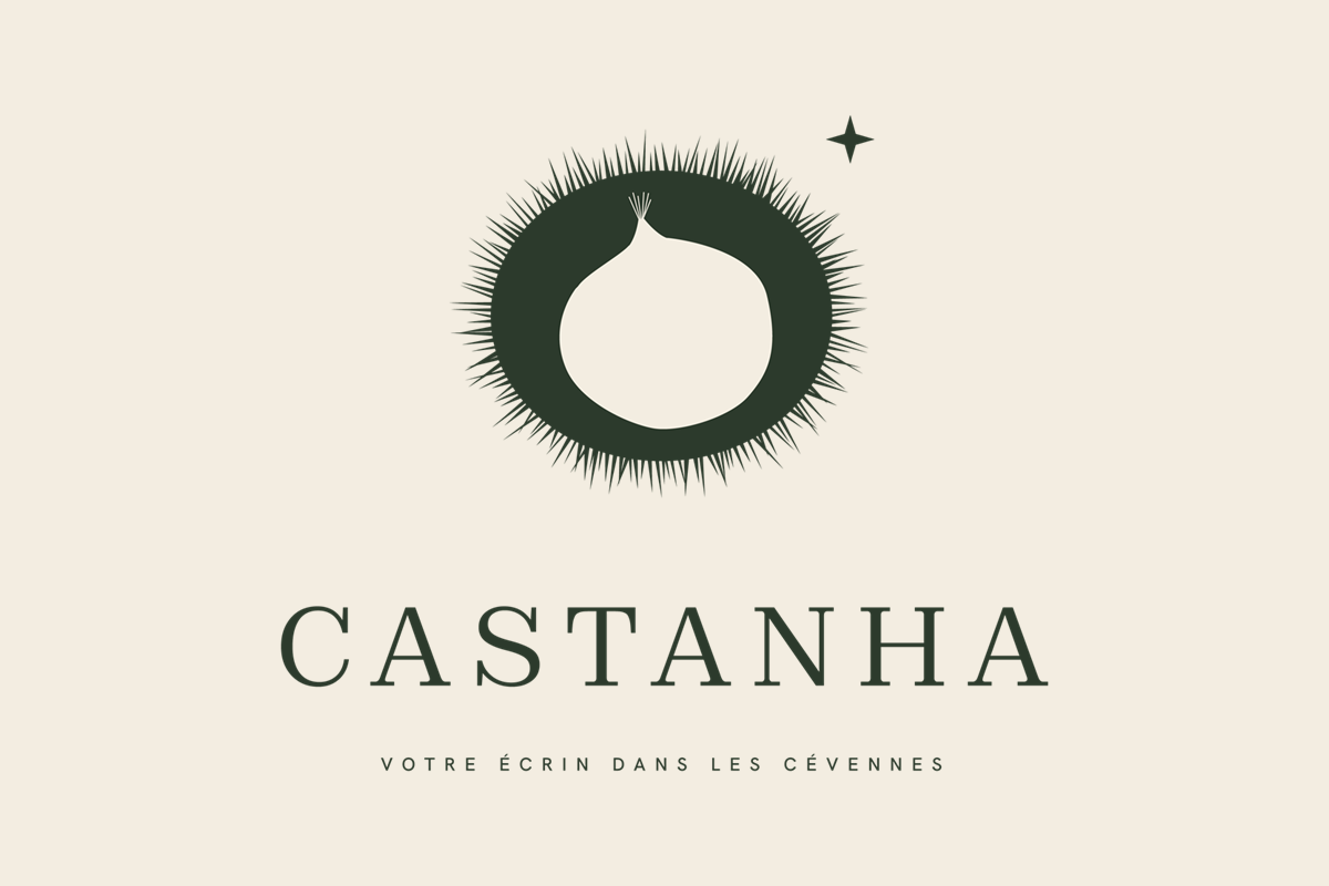 Logo Castanha, version une couleur pour gravure et tampon