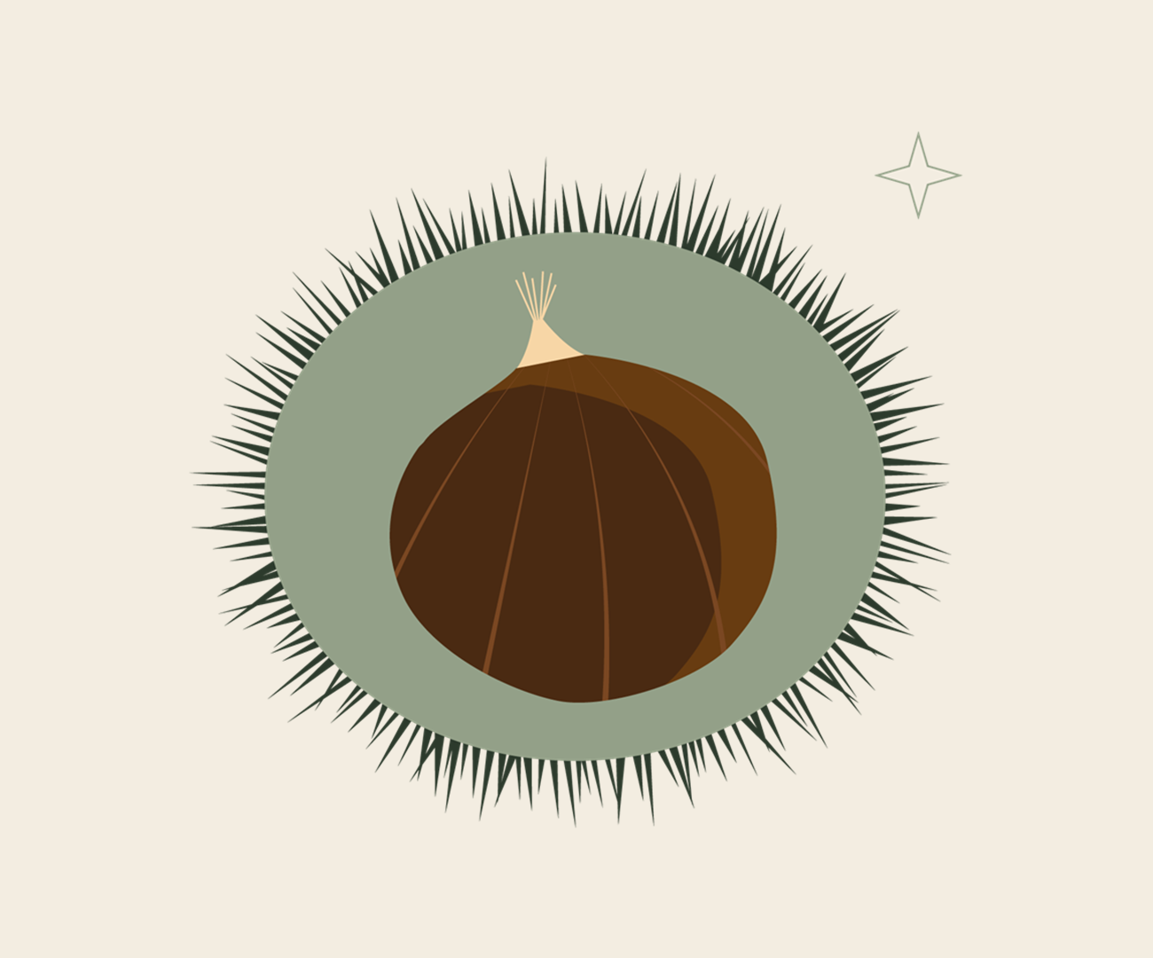 Le symbole Castanha, une bogue de châtaigne stylisée en médaillon