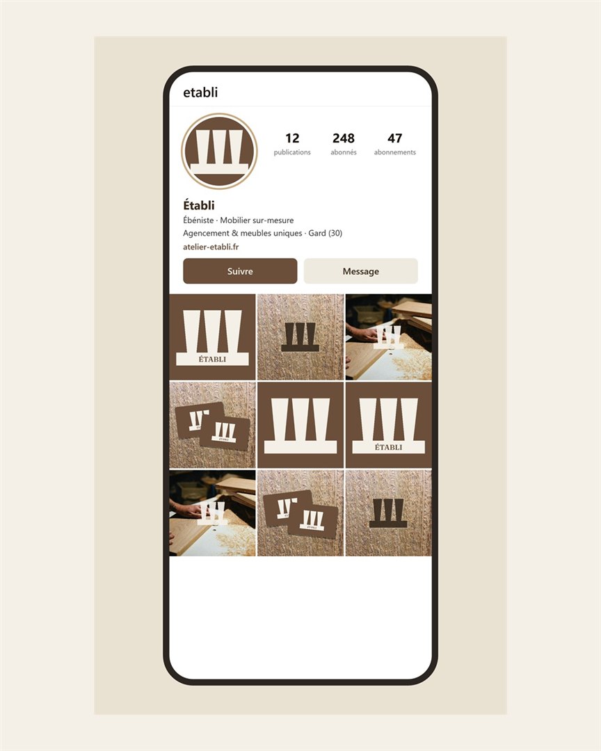 Établi, profil sur les réseaux sociaux