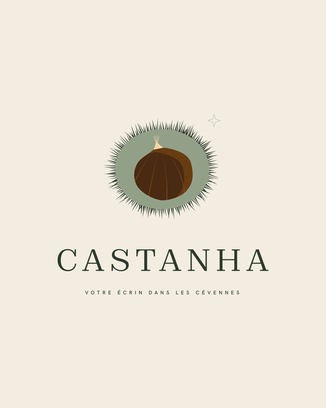 Logo Castanha, refuge de cabanes éco-chic dans les Cévennes