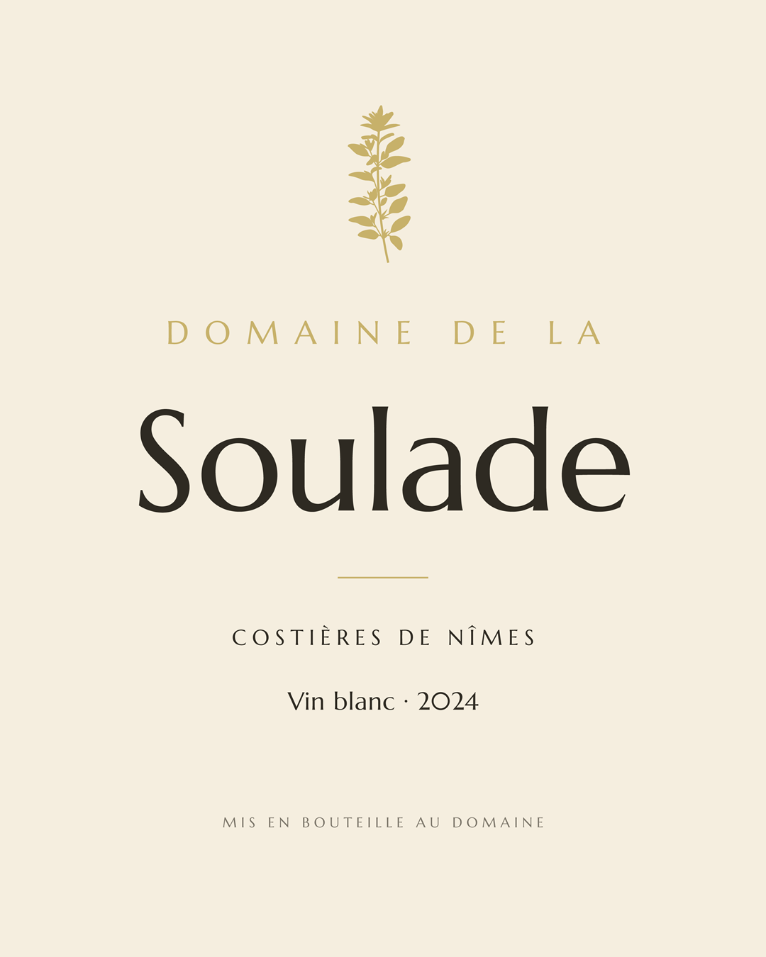 Étiquette Domaine de la Soulade, vin blanc