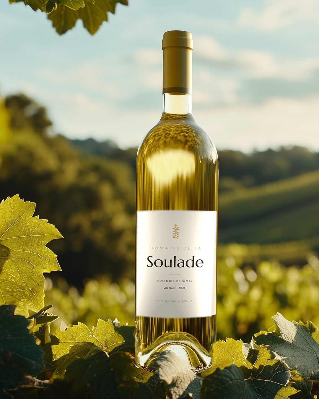 Bouteille Domaine de la Soulade, dans les vignes